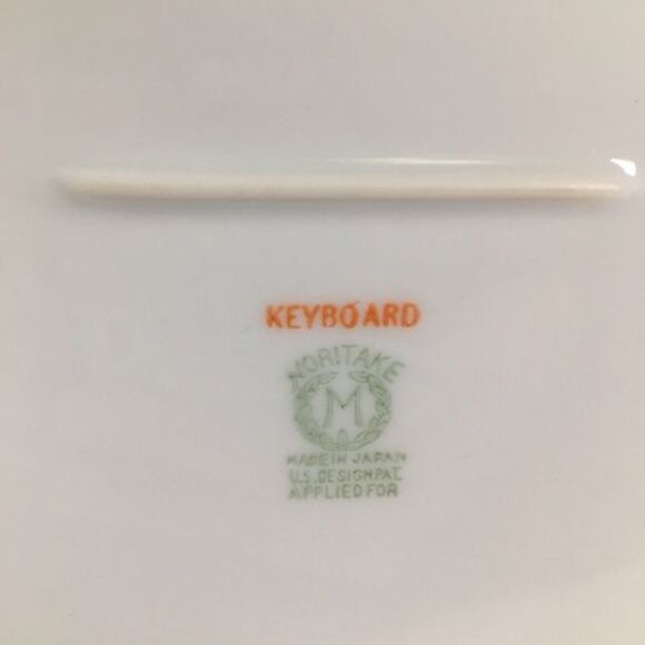 Vtg Noritake China Oval Platter Keyboard Black Greek Key Design with Gold Trim - Picture 5 of 7